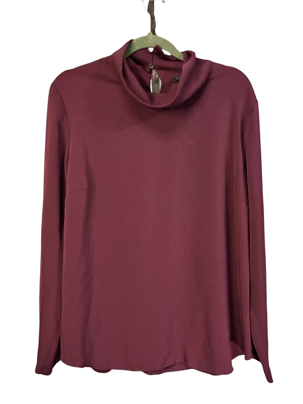 Ann Taylor Burgundy Ribbed Turtleneck Top